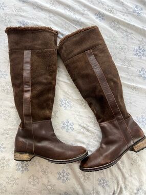 Women's PAJAR Brown Tall Leather & Suede Winter Boots